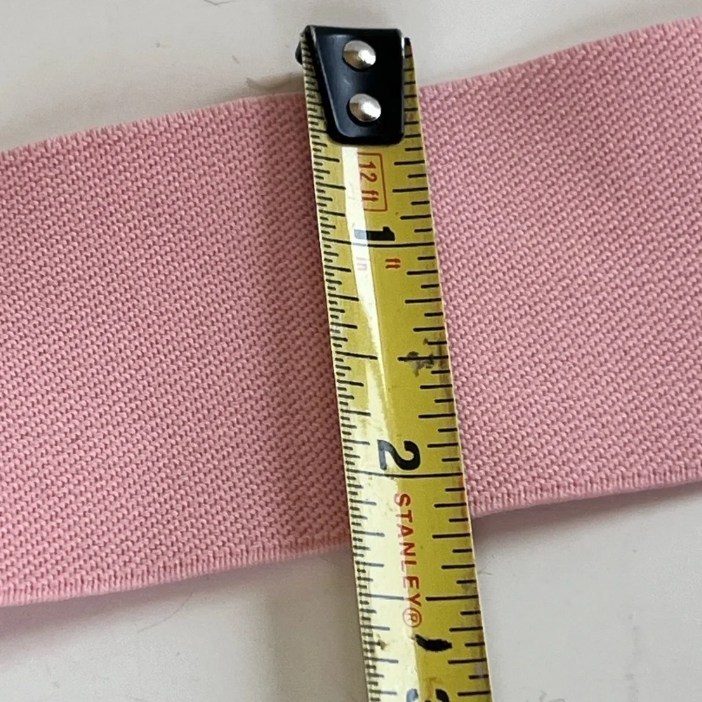 Vintage 70s 80s Pink Faux Pink Rose Quartz Stretch Belt Statement Retro